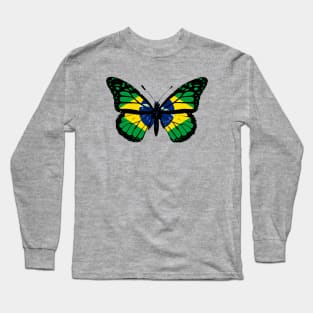 Brazil Monarch Butterfly Flag of Brazil To Celebrate Brazillian Day (Support Brazillian) Long Sleeve T-Shirt